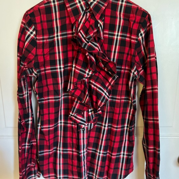 Lauren by Ralph Lauren red plaid XS blouse - Picture 2 of 6